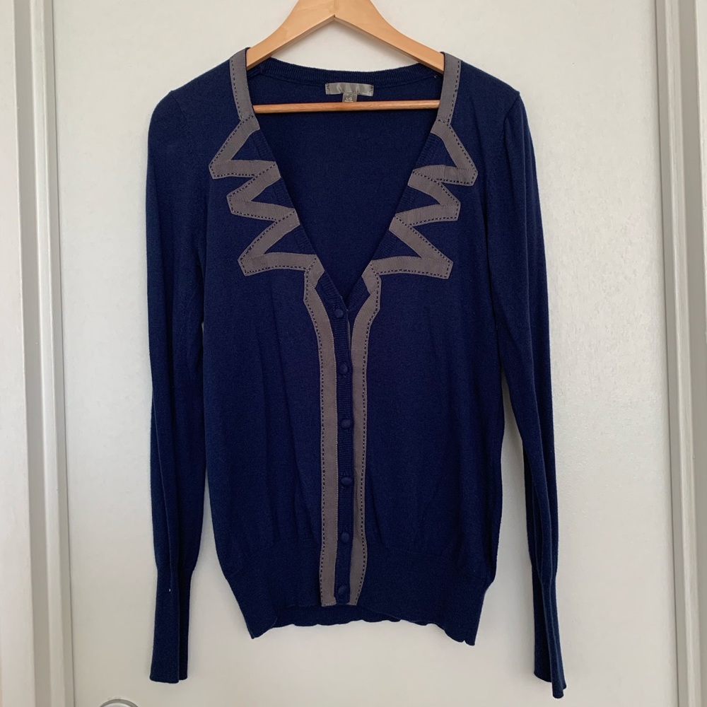 Military-Inspired Ribbon Detail Cardigan